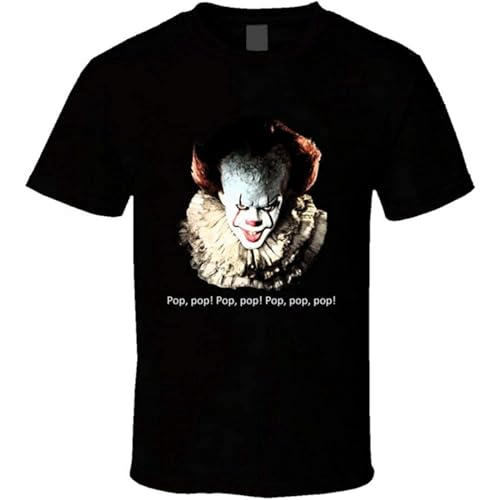 VvieeRhxy Men's It Pennywise Horror Thriller Funny Movie Fan T Shirt Black 3XL