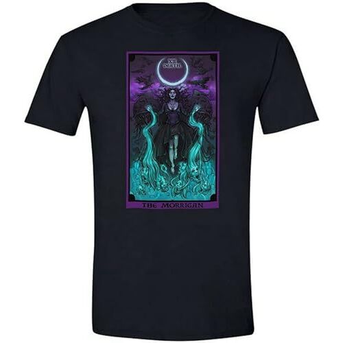 SHIXUED Men's The Morrigan Death Tarot Card Shirt Wicca Goddess Pastel Goth Pagan Witch Tee Black XXL