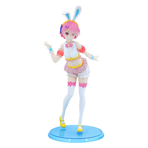 HeRfst Rem Bunny Girl Figura de Anime de Pie Juego de Dibujos Animados Anime Muñeca Modelo de PVC Colección Decoración de Escritorio Estatuas Regalo de Anime para fanáticos del Anime