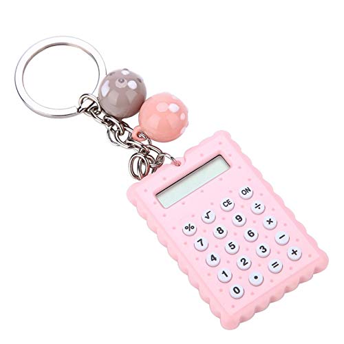 Mxtech Keychain Calculator, Cute Key Chain Calculator, Pocket Calculator, voor kinderen studenten(Pink)