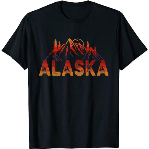 Sepeon Men's Alaska Grizzly Bear Funny ICY Mountain Winter Pride Alaska T-Shirt Black XL