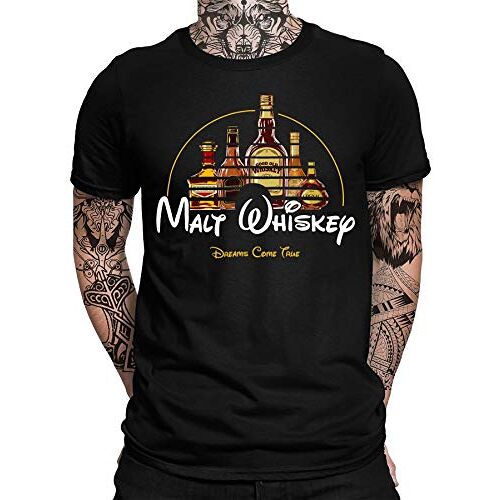 Quattro Formatee Malt Whiskey Dreams Come True Drinker Parodie Islay Malt Scotch Whiskyliefhebbers heren T-shirt, Whiskey 01 Man, XL