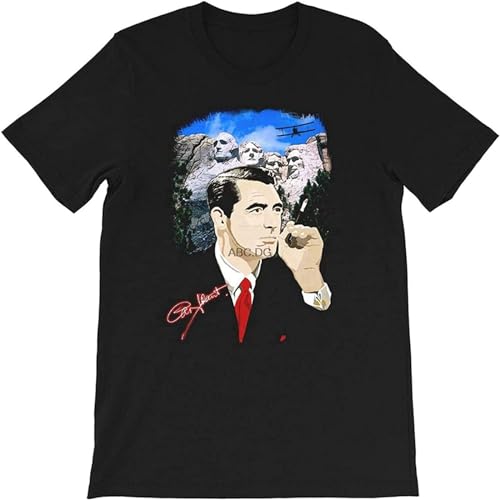 IdoMinBSD Cary Grant North Northwest Hitchcock Alfred Mount Rushmore Actor Star Movie Gift Mens T-Shirt Black M