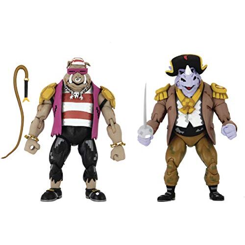 NECA TMNT Turtles In Time Pirate Bebop & Rocksteady 7 Action Figure2Pk