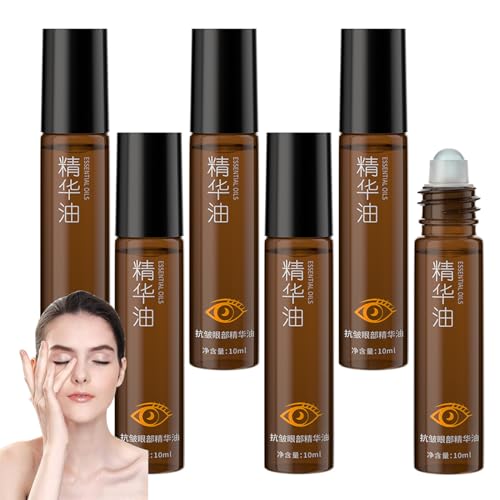 Aozonyoi Time Eraser Rollerball Under Eye, Time Eraser Rollerball Castor Oil, Time Eraser Rollerball for Eyes,Time Eraser Rollerball for Eyes Castor Oil,360° Reduce Wrinkles,Puffiness,Bags Under Eyes (6Pieces)