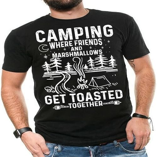 kipzzz Funny Camping Men's T-Shirt, Camping Definition, Campfire Shirt, Camping Mens T Shirt 100% Cotton Black S