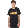 Thrasher T-shirt voor heren, Zwart (Zwart/Vlammen), S