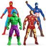 VELEEZE 18cm Avengers Actiefiguren, 4 stuks helden-figuren, superhelden-speelgoed met Hulk, Spider-man, Iron Man, Captain America, karaktermodelspeelgoedcollectie Kindercadeaus