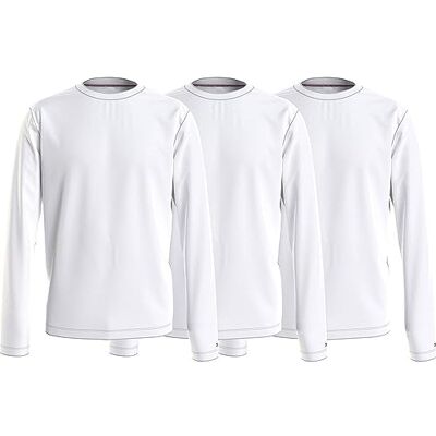Tommy Hilfiger L/S T-shirts voor heren, Wit (wit/wit/wit), M Tommy Hilfiger L/S T-shirts voor heren, Wit (wit/wit/wit), M