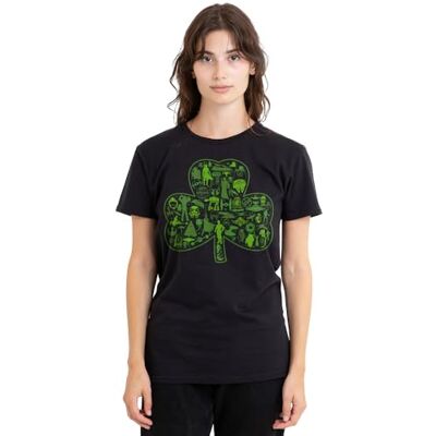 STAR WARS St Patrick's Day Clover Icons dames T-shirt, zwart, medium, Zwart, M STAR WARS St Patrick's Day Clover Icons dames T-shirt, zwart, medium, Zwart, M
