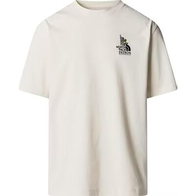 THE NORTH FACE Uniseks S/S Clean Trails Oversized T-Shirt White Dune XS THE NORTH FACE Uniseks S/S Clean Trails Oversized T-Shirt White Dune XS