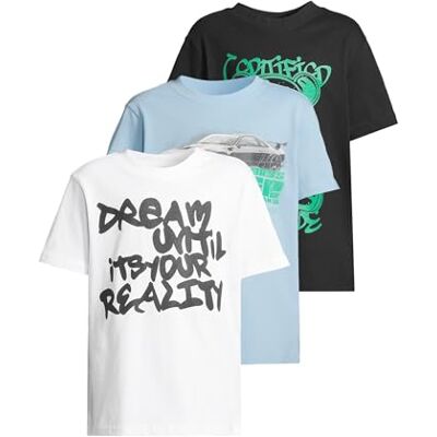 Urban Classics Jongens T-shirt, 100% katoen, Black+White+Balticblue, 110-116, zwart + wit + balticblue, 110-116 Urban Classics Jongens T-shirt, 100% katoen, Black+White+Balticblue, 110-116, zwart + wit + balticblue, 110-116