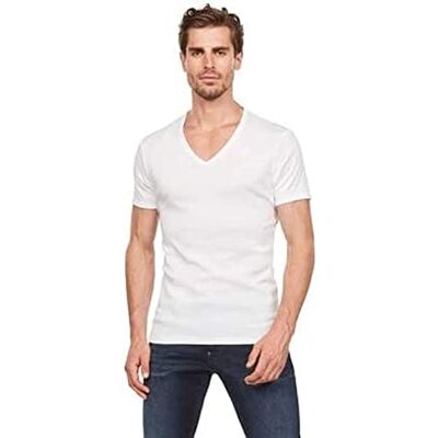 G-STAR RAW Base Htr V T S/s 2-pack Heren T-Shirt G-STAR RAW Base Htr V T S/s 2-pack Heren T-Shirt