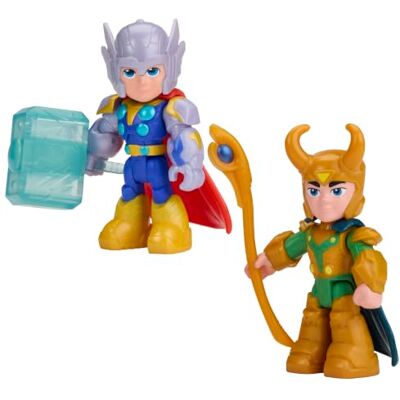 Marvel Disney Jr. Series 'S Iron Man And His Awesome Friends Hammer & Havoc Pack, Duopack Actiefiguren Met Thor En Loki, 7,6 Cm, Superheldspeelgoed, 3+ Marvel Disney Jr. Series 'S Iron Man And His Awesome Friends Hammer & Havoc Pack, Duopack Actiefiguren Met Thor En Loki, 7,6 Cm, Superheldspeelgoed, 3+