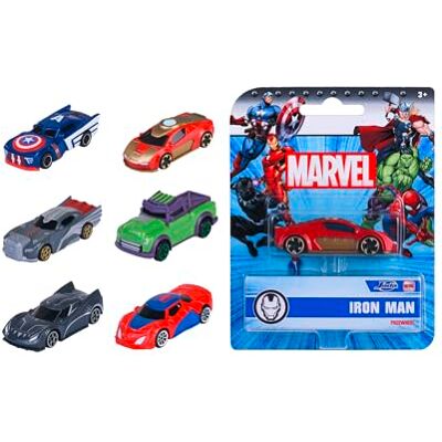 Jada Toys Marvel Single Pack voertuigen, willekeurige selectie uit 1 van 6 verschillende Marvel voertuigen: Spider-Man, Iron Man, Hulk, Black Panther, Thor en Captain Amercia Jada Toys Marvel Single Pack voertuigen, willekeurige selectie uit 1 van 6 verschillende Marvel voertuigen: Spider-Man, Iron Man, Hulk, Black Panther, Thor en Captain Amercia