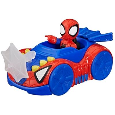 Marvel Spidey and His Amazing Friends Spidey Web Crawler, actiefiguur en speelgoedauto Marvel Spidey and His Amazing Friends Spidey Web Crawler, actiefiguur en speelgoedauto