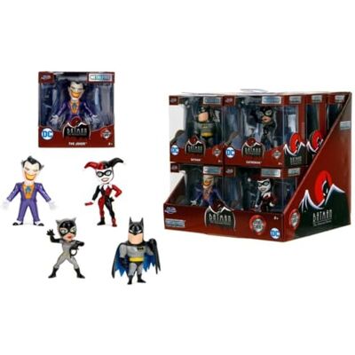 Jada DC Batman metalen figuur, 7 cm, 1 van 4 willekeurig, vanaf 8 jaar Bevat 1 willekeurige figuur van 4 Batman-personages; niet het complete assortiment inbegrepen of een karakterselectie Jada DC Batman metalen figuur, 7 cm, 1 van 4 willekeurig, vanaf 8 jaar Bevat 1 willekeurige figuur van 4 Batman-personages; niet het complete assortiment inbegrepen of een karakterselectie