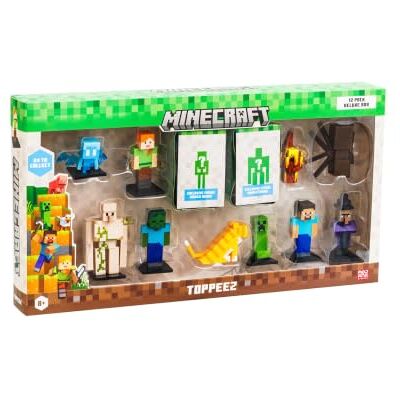BANDAI Minecraft PMM2080 Set van 12 figuren om te verzamelen, Deluxe set met 2 mysterieuze figuren, officiële collectie, geïnspireerd op het videospel en de film Minecraft, vanaf 8 jaar BANDAI Minecraft PMM2080 Set van 12 figuren om te verzamelen, Deluxe set met 2 mysterieuze figuren, officiële collectie, geïnspireerd op het videospel en de film Minecraft, vanaf 8 jaar