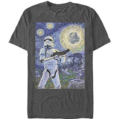 STAR WARS Starry Night Stormtrooper T-shirt voor heren, charcoal heather, M STAR WARS Starry Night Stormtrooper T-shirt voor heren, charcoal heather, M