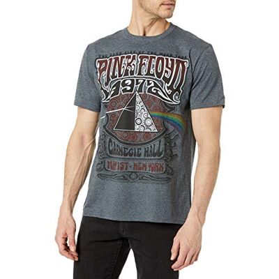 Liquid Blue Roze Floyd Carnegie Hall T-shirt voor heren, Grijs, M Liquid Blue Roze Floyd Carnegie Hall T-shirt voor heren, Grijs, M