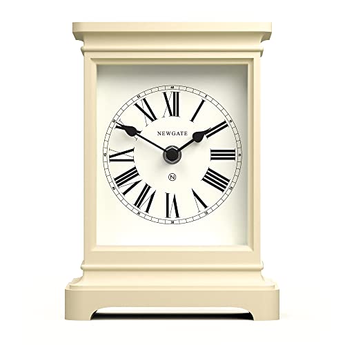 NEWGATE ® Time Lord Silent Sweep Mantel Clock No Tick Noise Traditionele Mantel Clock Woonkamerklok Kantoorklok Bureauklok Designerklok (Wit)