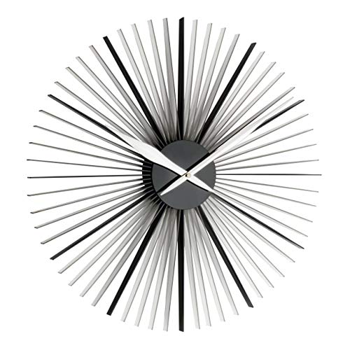 TFA Dostmann Daisy XXL Design-wandklok, moderne wandklok, 50 cm diameter, zwart/wit, 60.3023.01