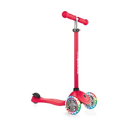 Globber Primo Lights Kids Scooter Primo Scooter 3 Wheel Scooter Red