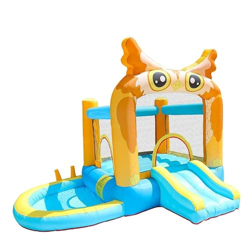 NOALED Zwembadwaterglijbanen Opblaasbare waterglijbaan, kinderuitsmijter Springkasteel, opblaasbare trampoline voor kinderen Binnen- en buiten peuterbad Vierkant Playgro