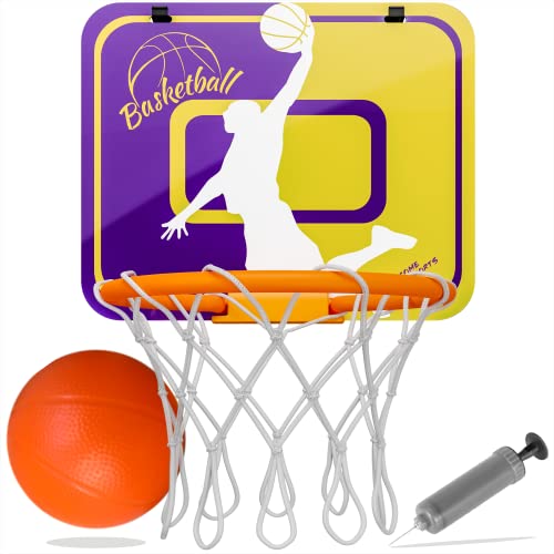 littneo Mini-basketbalmand voor kinderen, 30 x 24 cm, mini-achterwand, mini-mand en bal, indoor basketbalkorf voor kleine kinderen