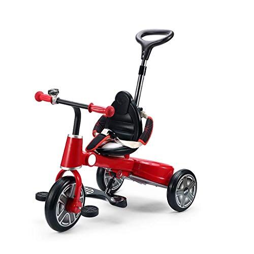 HCPZL Driewieler driewieler driewieler, drie-in-één multifunctionele driewieler voor kinderen, gemakkelijk op te vouwen, 2-6 jaar oude baby buitendriewieler, 3 kleuren, 97 x 70,5 x 45 cm (kleur: rood)