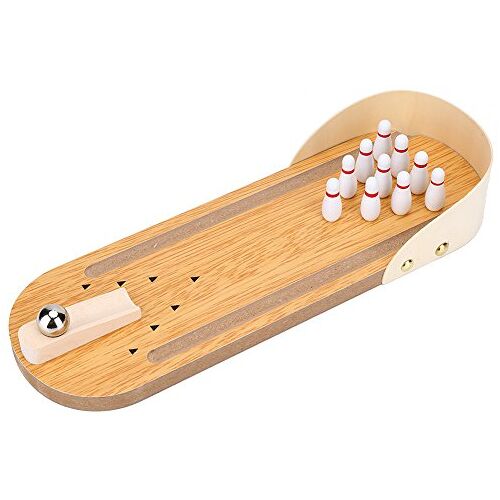 VBESTLIFE Bowling Spielzeug Set, Tisch Mini Bowling Spiel Set Holz Desktop Dekoration Kinder Spielzeug