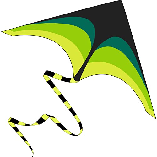Laptony Groene delta Vlieger voor kinderen & Een mooie vlieger voor buitenspellen en activiteiten, eenvoudig te vliegen en te monteren, een vlieger voor zomerse buitensporten in strandparken.