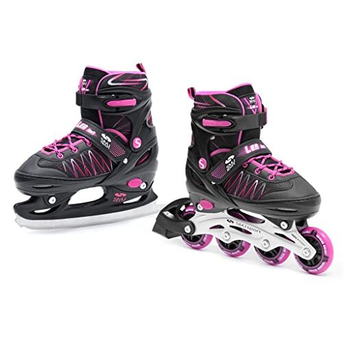 SMJ sport ABEC7 LEA 2-in-1 inlineskates, schaatsen, verstelbare inlineskates, ABEC7 LEA (26-29)