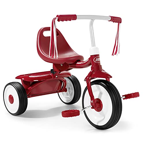 Radio Flyer Fold 2 Go driewieler, rood, driewieler voor peuters van 1 3 jaar