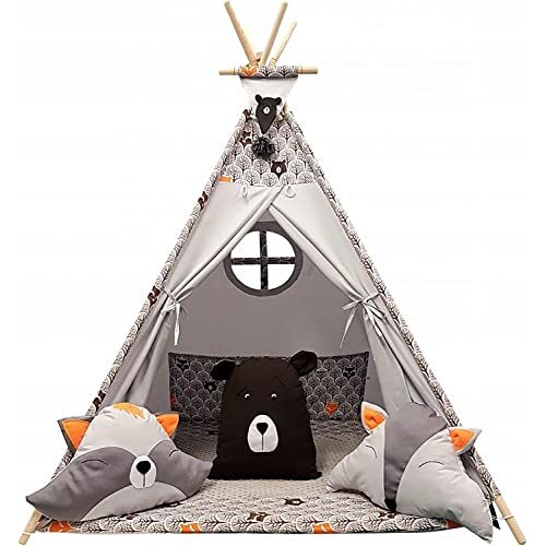 izabell TIPi-tent, kindertent, kamertent, TIPI-speeltuintent, buitentent,tent voor kinderen,(bruin)