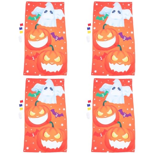 ifundom 4 Sets halloween-spandoek bonen gooien spel halloween familie buitenspellen vlaggen decor zandzak spandoek Halloween hangende vlag buitenshuis spandoeken rekwisieten versieren kind