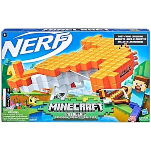 Nerf Minecraft Pillagers-kruisboog, kruisboog met darts, echte kruisboogactie, inclusief 3 officiële  Elite-darts