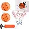 HENGBIRD Mini basketbalmand, set voor binnen, mini-basketbalkorf, basketbalhoep, 16,2 x 12 cm, voor kinderen, mini-basketbalkorf, kamer met 2 ballen en pomp, kantoor, basketbalkorf, zuignap voor outdoor, kantoor, thuis