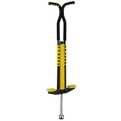 Relaxdays pogo stick, voor kinderen, tot 60 kg, springstok, antislip pedalen, rvs, jumpstick, buitenspeelgoed, geel Relaxdays pogo stick, voor kinderen, tot 60 kg, springstok, antislip pedalen, rvs, jumpstick, buitenspeelgoed, geel