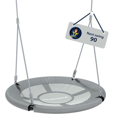 HUDORA Nido de Columpio 90 Columpio nido gris de plástico para hasta 100kg Columpio colgante de 90cm de diámetro para interior y exterior HUDORA Nido de Columpio 90 Columpio nido gris de plástico para hasta 100kg Columpio colgante de 90cm de diámetro para interior y exterior
