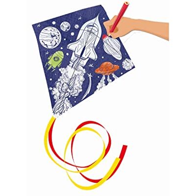 GÜNTHER FLUGSPIELE 1245 Eenlijnige vlieger Paint your Universe, kindervliegerruimte om zelf te beschilderen, geheel vliegklaar met opwindbare steel en touw, voor kinderen vanaf 5 jaar, ca. 69 x 69 cm GÜNTHER FLUGSPIELE 1245 Eenlijnige vlieger Paint your Universe, kindervliegerruimte om zelf te beschilderen, geheel vliegklaar met opwindbare steel en touw, voor kinderen vanaf 5 jaar, ca. 69 x 69 cm
