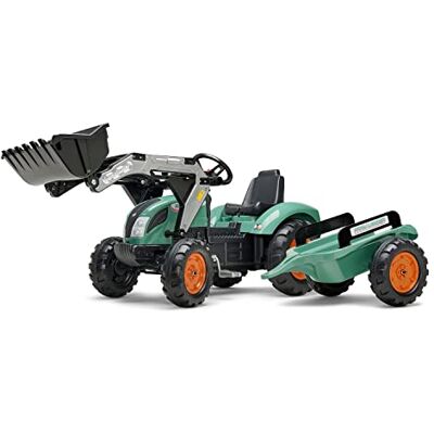 Falk Farm Lander Tractopa met pedalen met scharnierhanger, vanaf 3 jaar, 50% gerecyclede kunststof, claxon, gemaakt in Frankrijk, 1054AM Falk Farm Lander Tractopa met pedalen met scharnierhanger, vanaf 3 jaar, 50% gerecyclede kunststof, claxon, gemaakt in Frankrijk, 1054AM