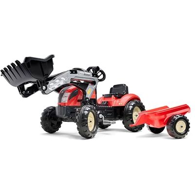 Falk Kiddy Farm graafmachine met pedalen rood schop voor en aanhanger gemaakt in Frankrijk vanaf 2 jaar 2158 ml Falk Kiddy Farm graafmachine met pedalen rood schop voor en aanhanger gemaakt in Frankrijk vanaf 2 jaar 2158 ml