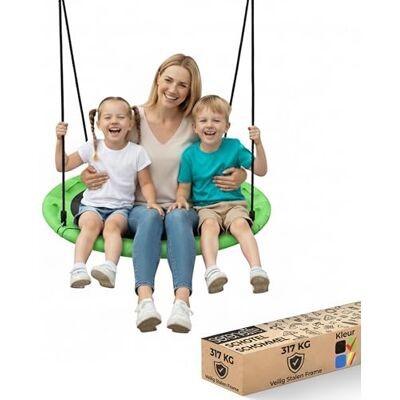SereneLife Nestschommel voor Kinderen – Inclusief Boom Ophangset, 2 Verstelbare Touwen & 360° Swivel – Buitenschommel, Sterke Hangschommel voor Buiten – Groen SereneLife Nestschommel voor Kinderen – Inclusief Boom Ophangset, 2 Verstelbare Touwen & 360° Swivel – Buitenschommel, Sterke Hangschommel voor Buiten – Groen