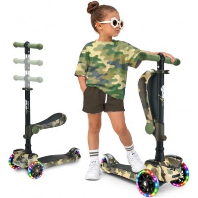 Hurtle Kinderstep,3-wiel Step,Opvouwbare Scooter met Verstelbare Hoogte,Antislip Platform,LED Verlichte Wielen,Step voor Meisjes/Jongens Hurtle Kinderstep,3-wiel Step,Opvouwbare Scooter met Verstelbare Hoogte,Antislip Platform,LED Verlichte Wielen,Step voor Meisjes/Jongens