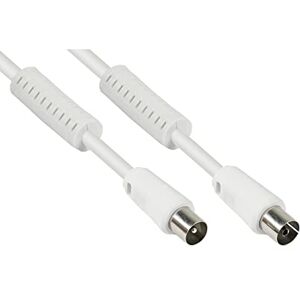 Good Connections SAT TV antennekabel - coaxiale connector op coaxiale stekker - 2× ferrietfilter, dubbele afscherming, 5 m Good Connections SAT TV antennekabel - coaxiale connector op coaxiale stekker - 2× ferrietfilter, dubbele afscherming, 5 m