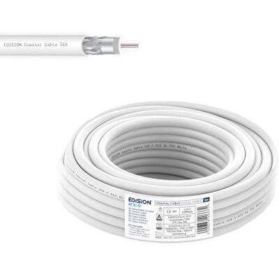 Edision ICX-5 coaxkabel 5 m, antennekabel TV SAT intern PVC wit, staal koper CCS/AL, 17VATC, CPR Eca, klasse A, SAT-kabel, voor DVB-S2, DVB-T/T2, DVB-C, RADIO, spoel 5 m Edision ICX-5 coaxkabel 5 m, antennekabel TV SAT intern PVC wit, staal koper CCS/AL, 17VATC, CPR Eca, klasse A, SAT-kabel, voor DVB-S2, DVB-T/T2, DVB-C, RADIO, spoel 5 m
