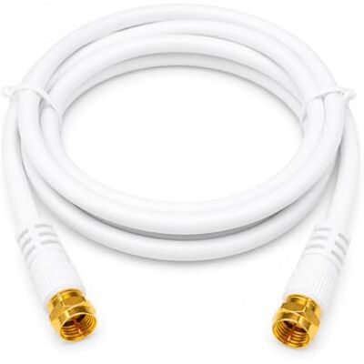 TechniSat 2 m SAT-tv-antennekabel, TK Basic coaxkabel met vergulde aansluitingen, 4-voudig afgeschermd, F-stekker op F-stekker, antennekabel voor DVB-C, DVB-T, DVB-S2, wit TechniSat 2 m SAT-tv-antennekabel, TK Basic coaxkabel met vergulde aansluitingen, 4-voudig afgeschermd, F-stekker op F-stekker, antennekabel voor DVB-C, DVB-T, DVB-S2, wit