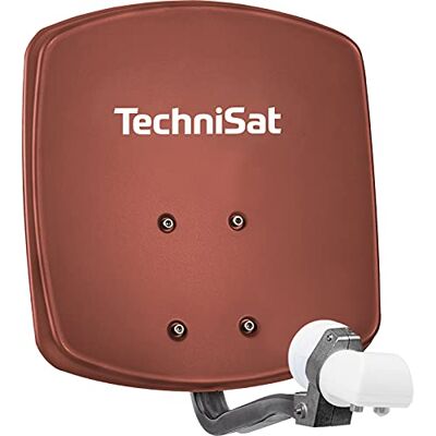 TechniSat DIGIDISH 33 Satellietkom voor 2 deelnemers (33 cm kleine satellietinstallatie complete set met wandhouder en Universal Twin-LNB) rood TechniSat DIGIDISH 33 Satellietkom voor 2 deelnemers (33 cm kleine satellietinstallatie complete set met wandhouder en Universal Twin-LNB) rood