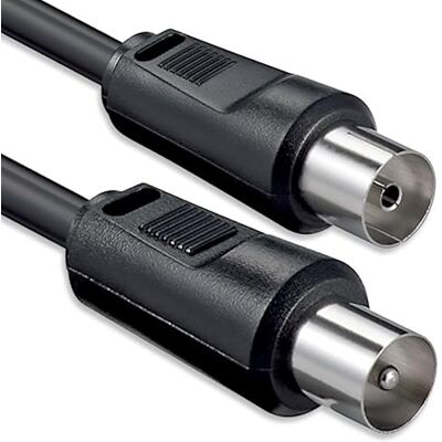 1aTTack.de SAT-antennekabel 1,5 meter 2x afgeschermde coaxiale stekker > coaxiale aansluiting coax zwart St-Ku 75db 1aTTack.de SAT-antennekabel 1,5 meter 2x afgeschermde coaxiale stekker > coaxiale aansluiting coax zwart St-Ku 75db